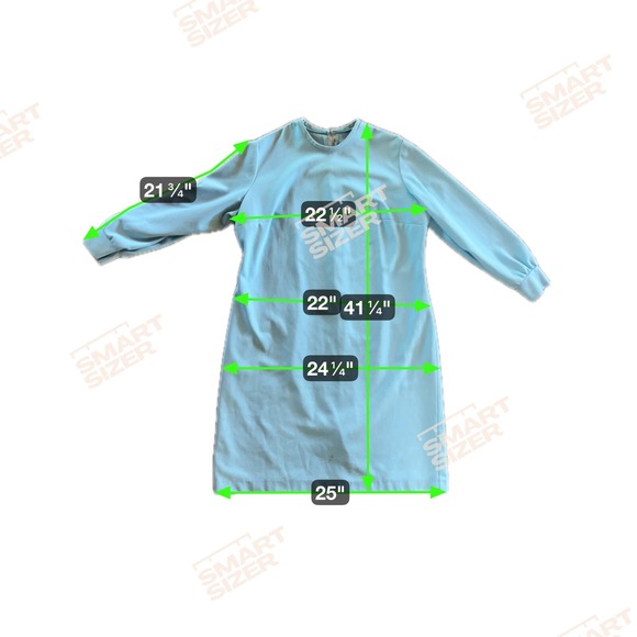 Vintage Blue Long Sleeve Dress Costume Basic – L/XL - Picture 11 of 11